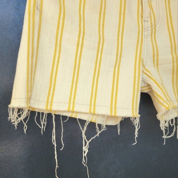 Anthro Pilcro High Rise Denim Slim Striped Cutoff Jean Shorts Small Size 25 - Picture 6 of 14